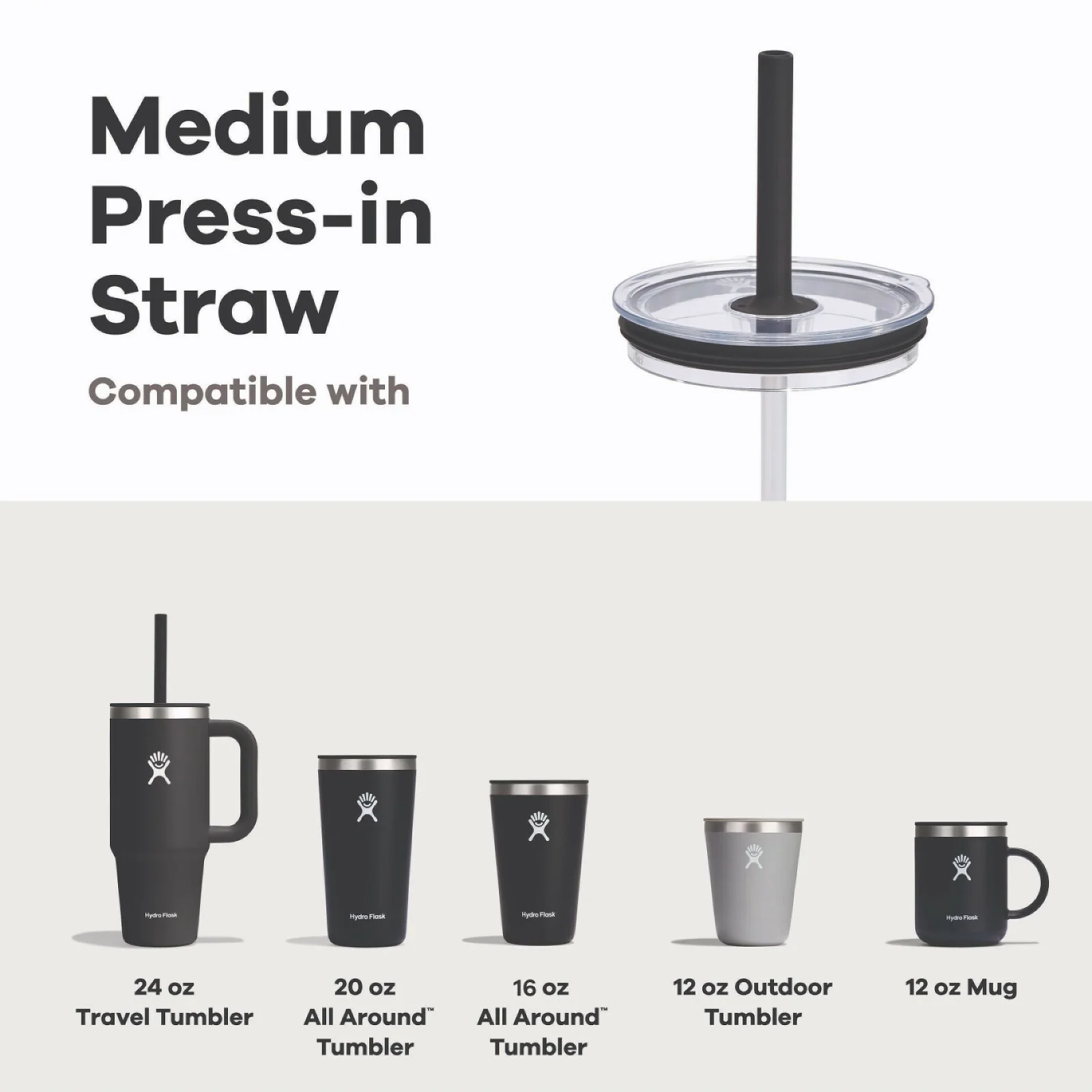 Medium Press-In Straw Lid - Image 3
